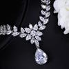 Rhinestone Necklace Earring sets Teardrop Crystal Choker Necklace Luxury Bridal Jewelry Set  Prom