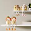 2 Pcs Cartoon Shelf Legs Funny Resin Sitter with Dangling Persimmon/Cat/Pear Figurine