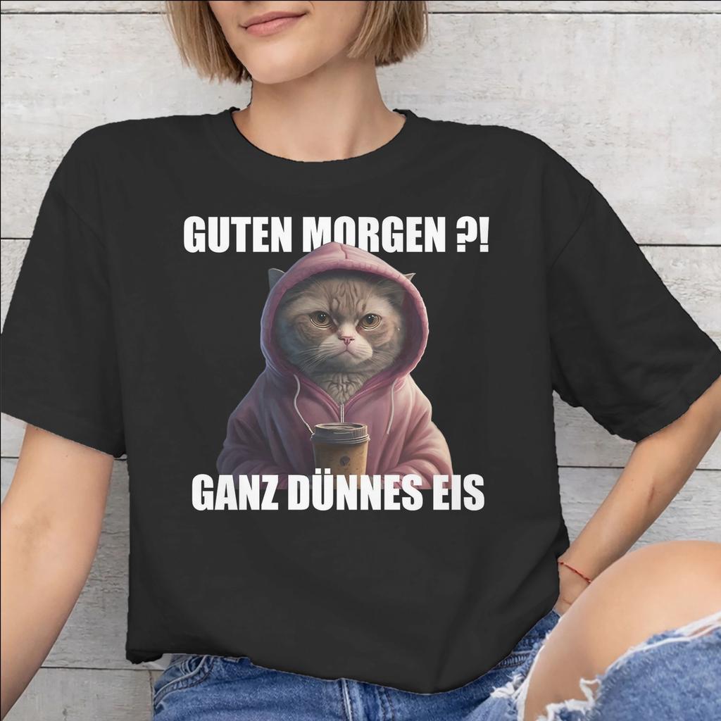 Unisex Unisex Guten Morgen Ganz Dnnes Eis Shirt 100 Cotton Graphic TShirt Clothing Outfits