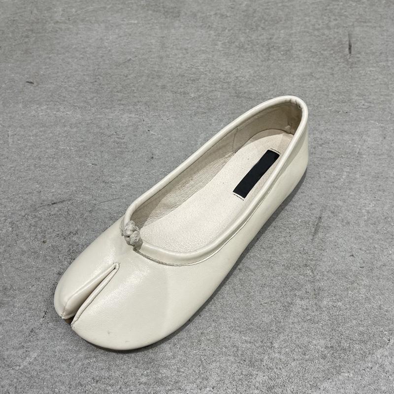 Fashion SUOJIALUN 2025 Autumn Women Flats Ballerina Shoes Fashion Split Toe Flat Ballet Female Casual Slip On Loafer Bot Knot Flats Muje