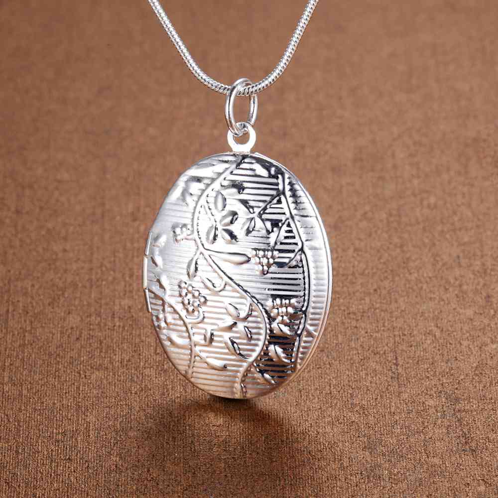 Hot 925 Sterling Silver Necklace Pendant Photo frame High Quality For Women Luxury Fashion Wedding Engagement Jewelry Party Gift