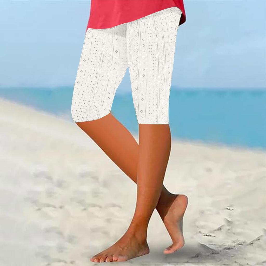 Damen Sommer Einfarbig Verschluss Unten Yoga Hose Kann Als Shorts Getragen Werden