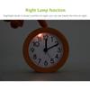 Wooden Clock Snooze Bedside Kids Alarm Circular Needle Backlight Desktop Clock Silent Wood No Ticking