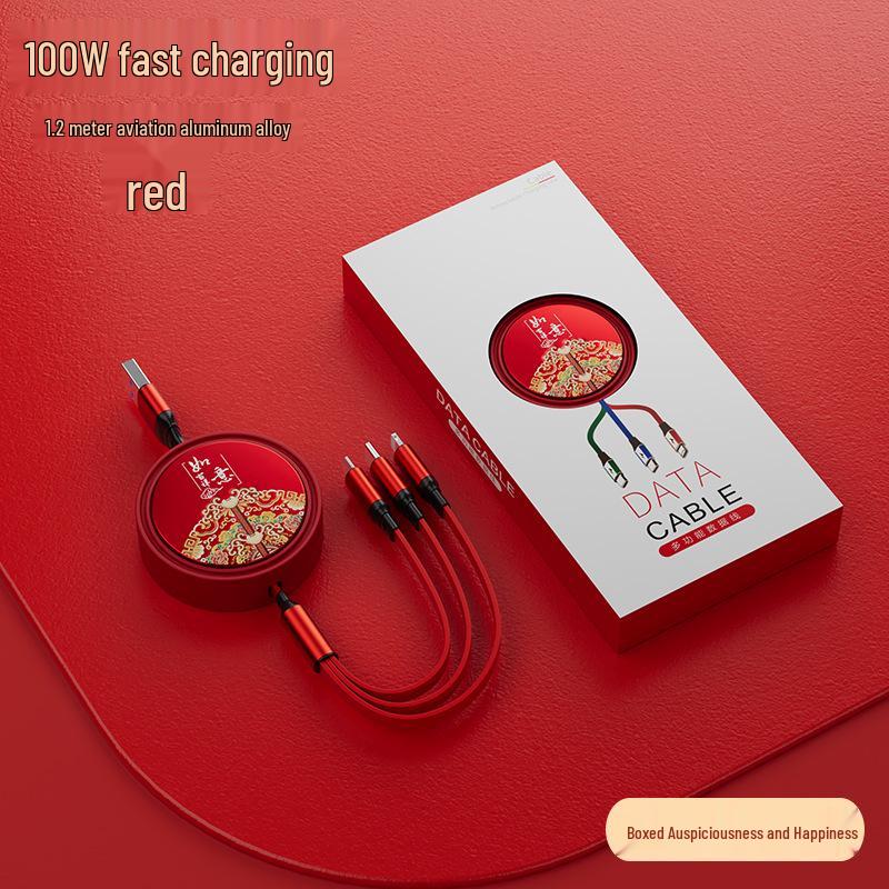 Juran Retractable Multi-Head Fast Charging Cable - 3-in-1 Function