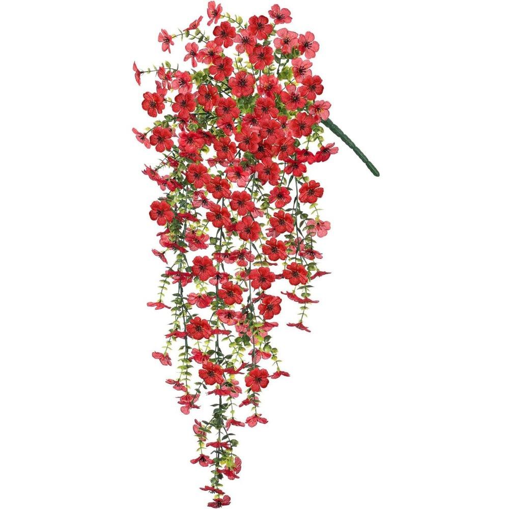 

Eucalyptus Garland Morning Glories Vines Silk Daisy Wedding Wreath Fall Decoration красный