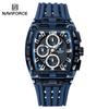 Naviforce 7105 Casual New Chronograph Mul-tifunction Watches Sports Silicone Man Transparent Case Wristwatch Relogio Masculino