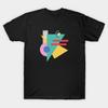 Men Black Print T-shirt Memphis Pattern 48 / 80S Retro No-Cut Transfer Paper Print Cotton Tshirt
