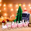 Yousheng Mini Christmas Train Wooden Train Ornament with Mini Snowmen Santa Xmas-themed Train Table Decoration Toy Train Gifts for Kids