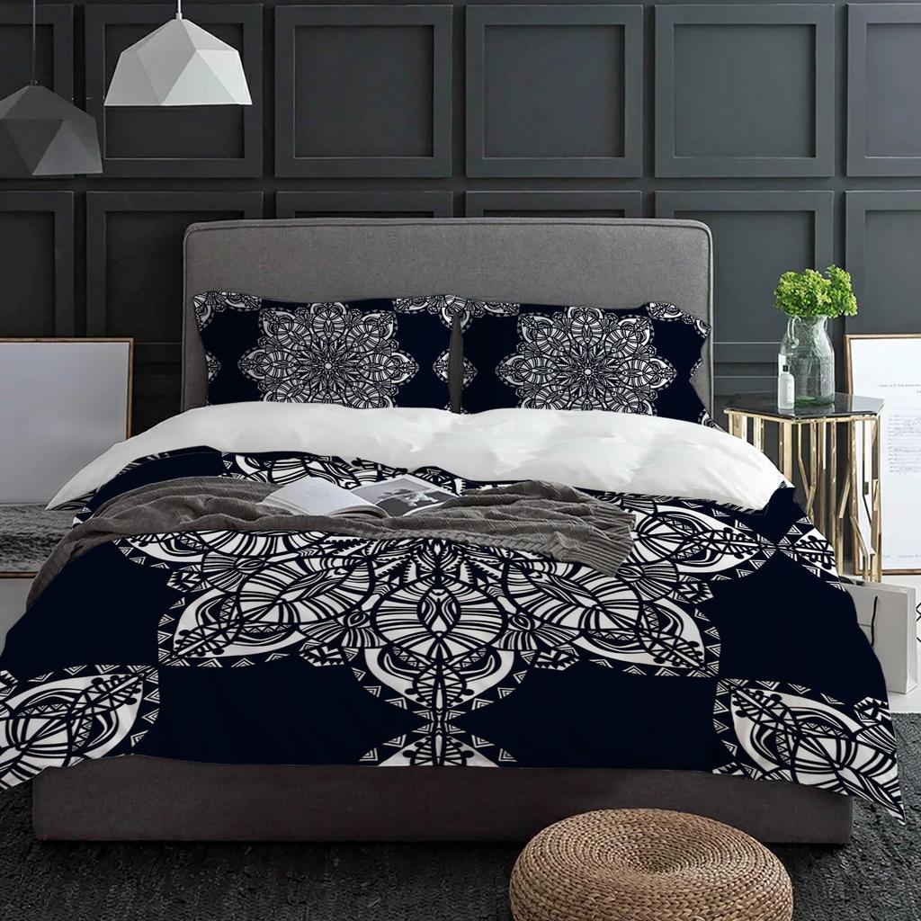 Mandala Abstract Flower 3pcs Bedding Set For Double Bed Home Textile Duvet Cover Quilt Cover Pillowcase