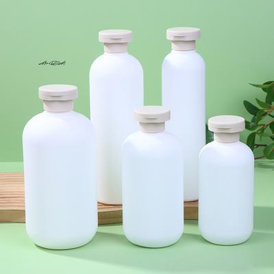 White Plastic Travel Shampoo Squeeze Bottles Refillable Containers with Flip Cap for Lotion Cream Shower Gel Foam Pump Bottles