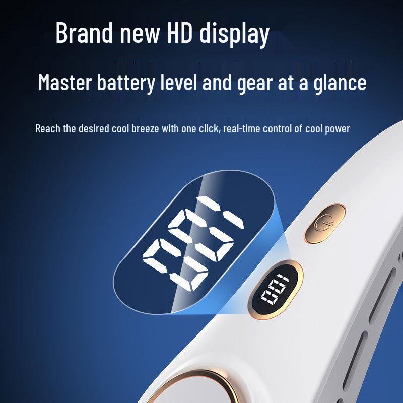 Portable Neck-Hanging Leafless Cooling Fan - USB Rechargeable, Lightweight and Hands-Free for Outdoor Use