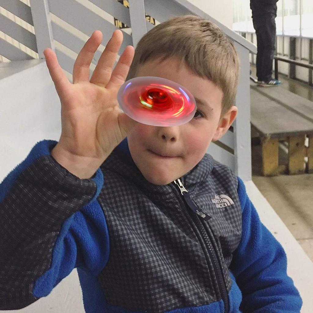 LED Fidget Spinners, Light Up Sensory Fidgets Toys, Glow In The Dark Toy, ADHD Anxiety Stress Relief Toys, Easter School Classroom Exchange Gifts