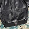 Calf Leather Bomber Flight Jacket for Men's Real Cowhide Leather Mans Coat US Style Flight Suit Uniform Overcoats