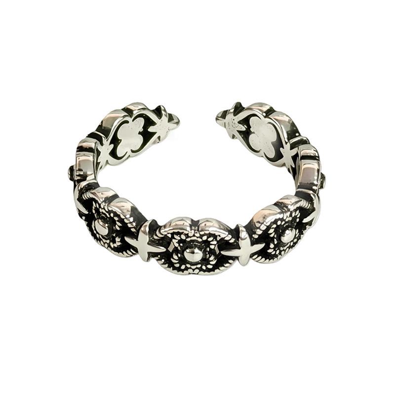 Dark Retro Retro Punk Personality Star Pattern Open Ring Female Genderless Style Simple Trendy Cool Index Finger Ring