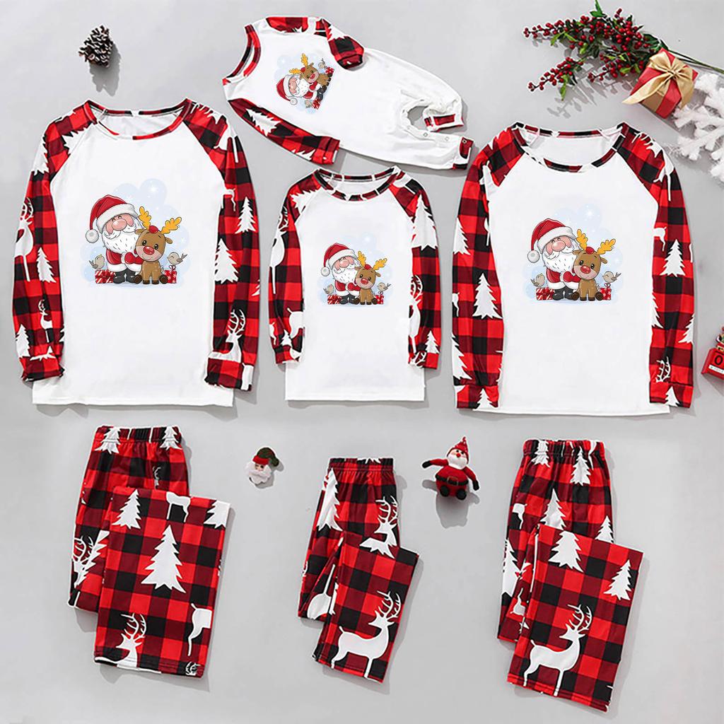 Christmas Family Matching Festive Xmas Pajamas Sets Holiday Pjs for Boys and Girls