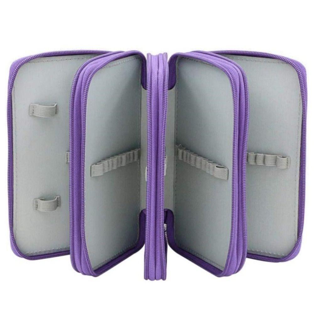 72-Hole Pen Bag Oxford Cloth Art Drawing Pen Organizer Stationery Storage Bag  School Office