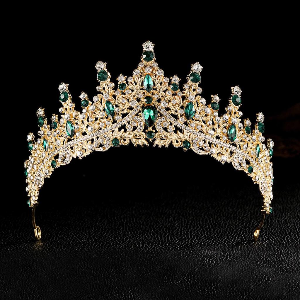 European Bridal Rhinestone Crown Headband: Alloy Hair Accessory for Weddings, Birthdays, and Banquets.