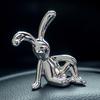 UV Plating Long Ears Rabbit Decorative Ornaments Home Desktop Computer Decorative Ornaments Home Decorative Rabbit