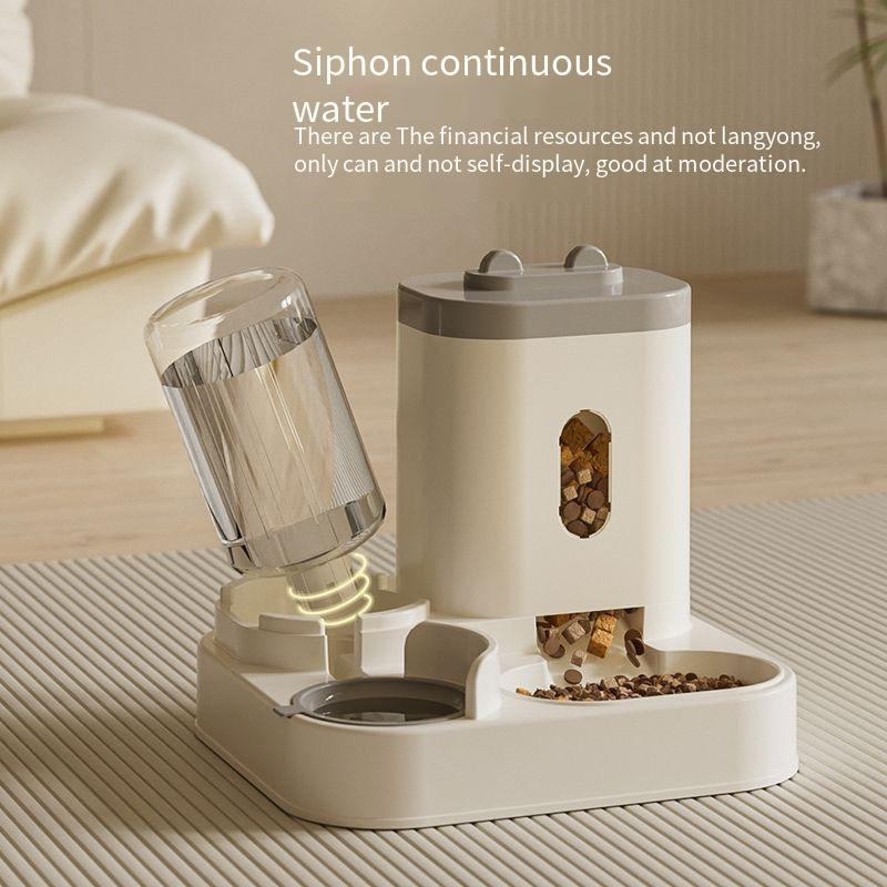 Dog Cat Food Bowl Automatic Feeder Water Dispenser Double Bowls Large Capacity Household Pet Supplies Portable Water Container