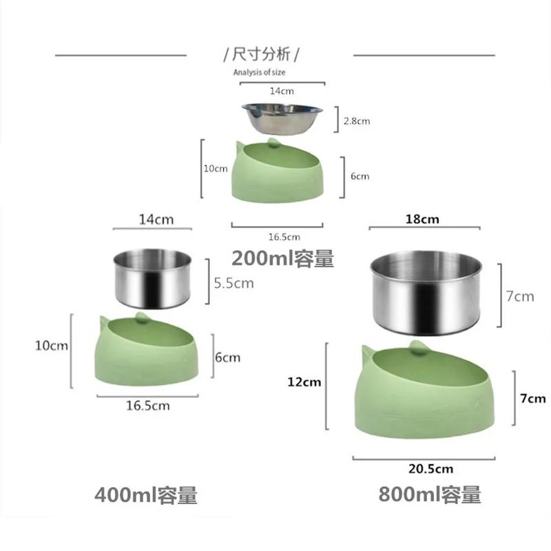 Eco-Friendly1PC Stainless Steel Cat Bowl, 15° Inclined Pet Food Dish with Non-Slip Base, Anti-Choke Feeder for Cats/Kittens/Dogs