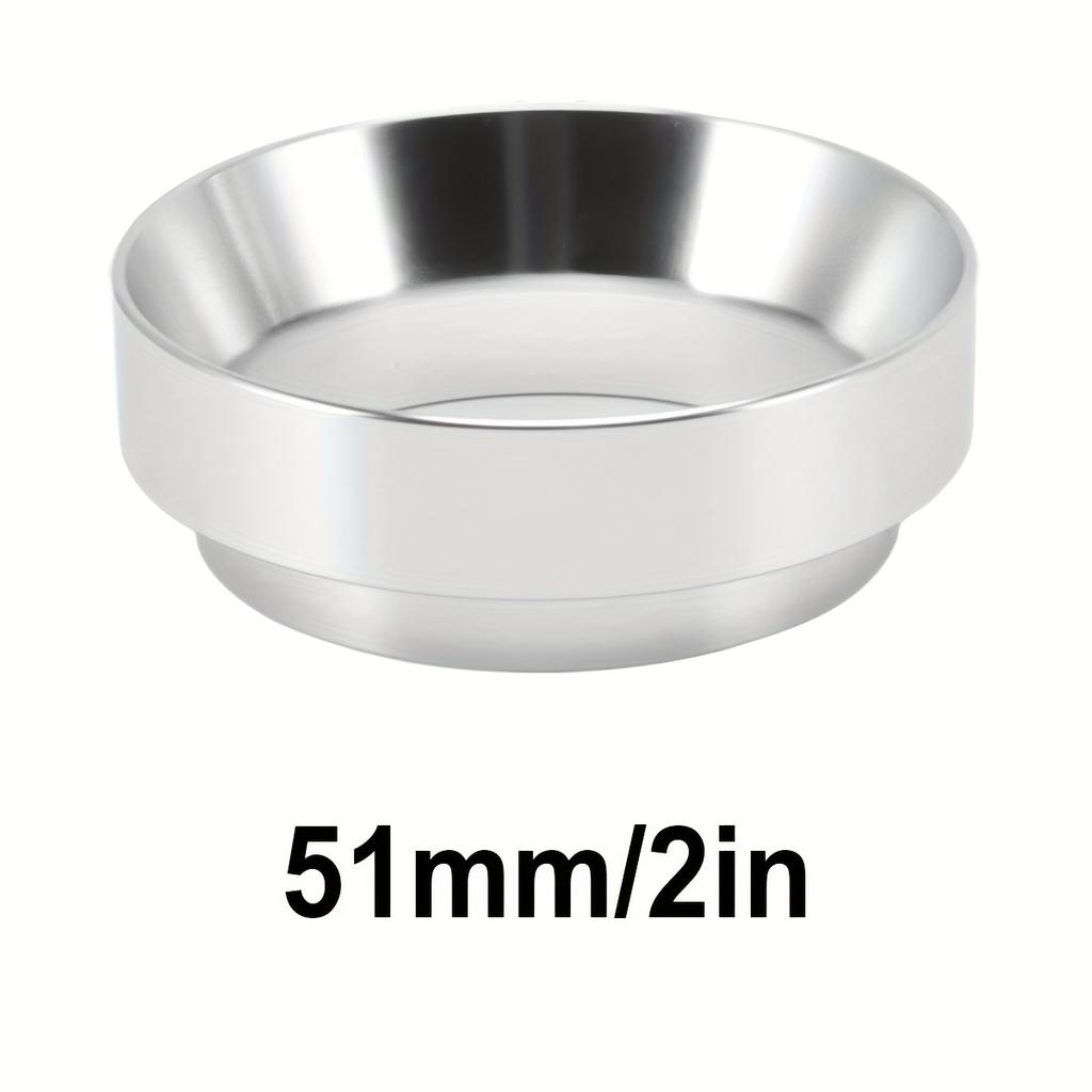 51/53/58mm Espresso Dosing Funnel, Aluminum Magnetic Coffee Funnel Compatible, Silver/Black Espresso Magnetic Dosing Ring