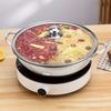1 Set 30cm Zweifarbiger Topf mit Deckel Binaural Anti-Verbrühung Edelstahl Induktionskochfeld Kompatibel Einlagig Verdickt Suppe Hot Pot Zuhause