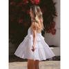 French White Ruffled Spaghetti Straps Dress Female 2024 Summer New Sexy Open Back Small Holiday Short Dress