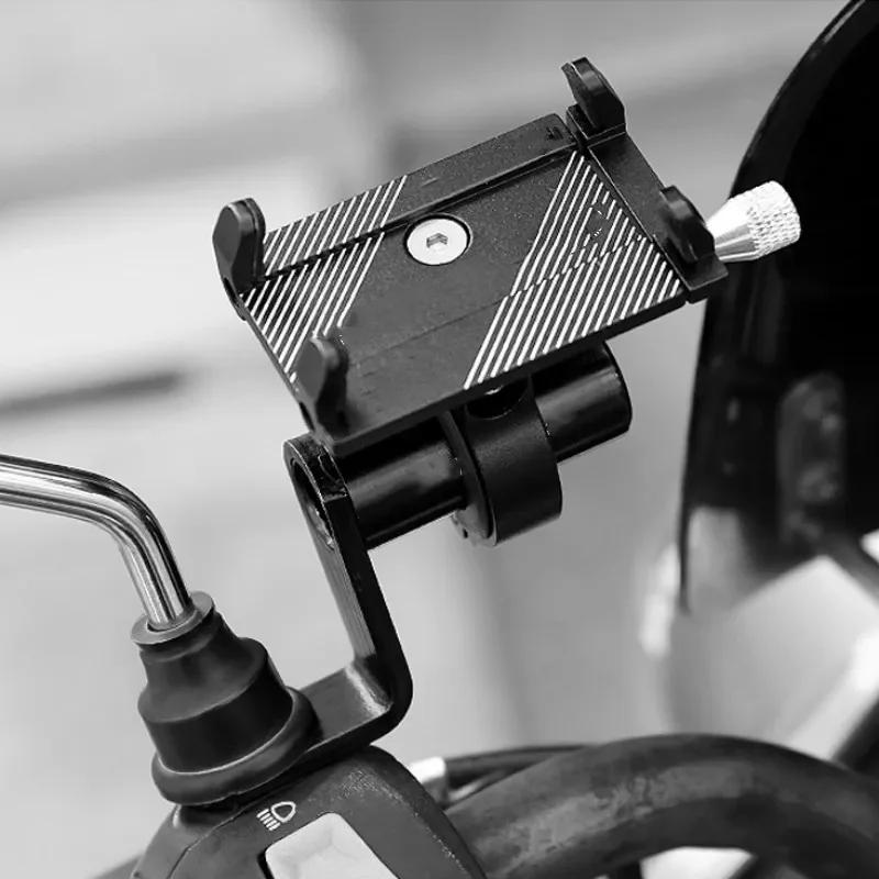 Bike Phone Holder Motorcycle Handlebar Stand Extendable Rearview Mirror Mount Aluminum Alloy Clamp for Cycling