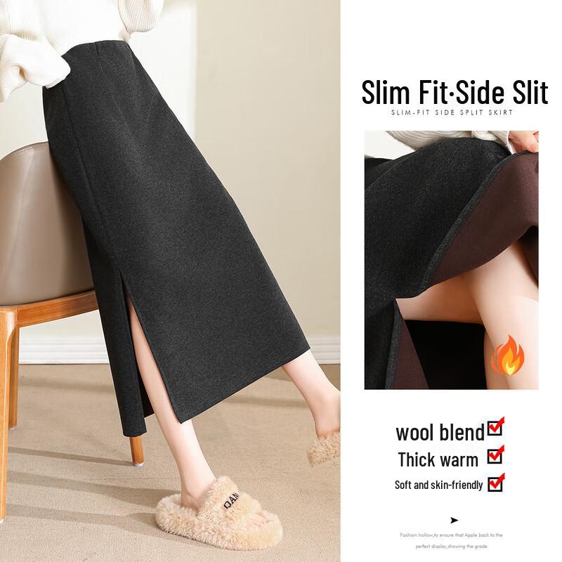 Petite Slim Fit Winter Midi Skirt L