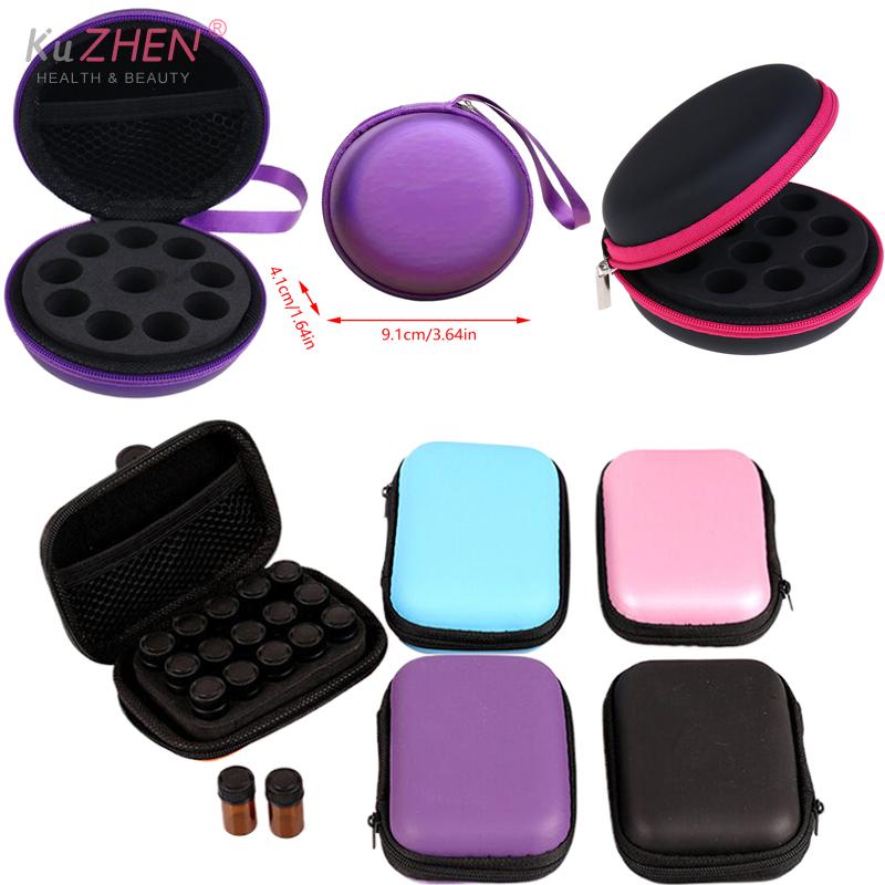 1-2ml PU Portable Essential Oil Case 10 Bottles Perfume Oil Bag Essential Oil Box Travel Organizer Carrying Holder Storage Bag