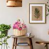 Blumenkorb Handgeflochten Mini Weidenkorb Rattan Körbe mit Griff Retro Aufbewahrungsbehälter für Hochzeit Zuhause Küche