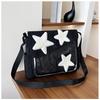 2024 New Star Pattern Canvas Tote Bag Street Fashion Large Capacity Shoulder Crossbody Bag