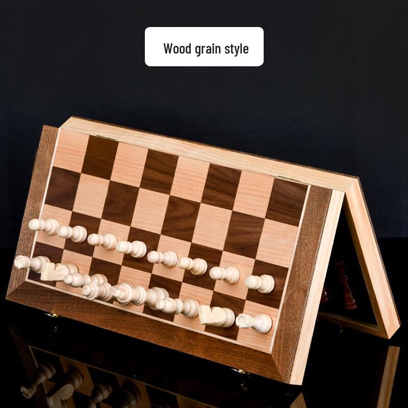 Brangdy Wooden Magnetic Chess & Checkers Set