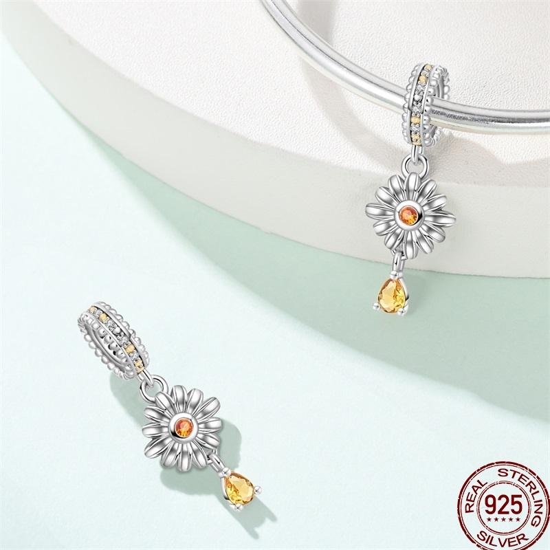 Warm Copper Butterfly Spring Bouquet Charm Beads Suitable Fit Pan Original Bracelet Diy Jewelry Gift