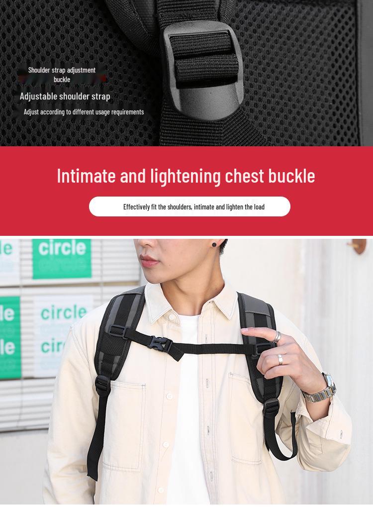 Men's Fashionable 17-Inch Laptop Travel Backpack - Business Commuter, High-End Feel, Large Capacity Double Shoulder Bag