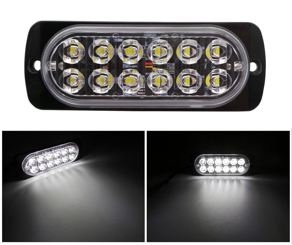Rücklicht 12 LED stark 12V-24V Farben klein Weiß, Off-Road