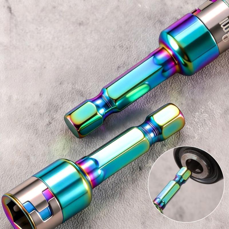 1/4Pcs 8mm Hex Shank Ratchet Socket Adapter, Metal Impact Wrench Converter for Power Drill Hexagonal Screwdriver Bit Tool