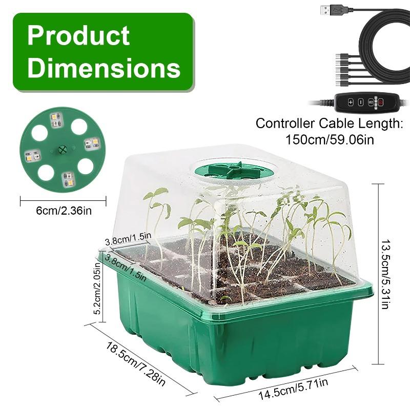 4/5/6 Heads Full Spectrum USB 5V LED Grow Light with Seedling Starter Tray Greenhouse Plant Growing Lamp for Seedlings