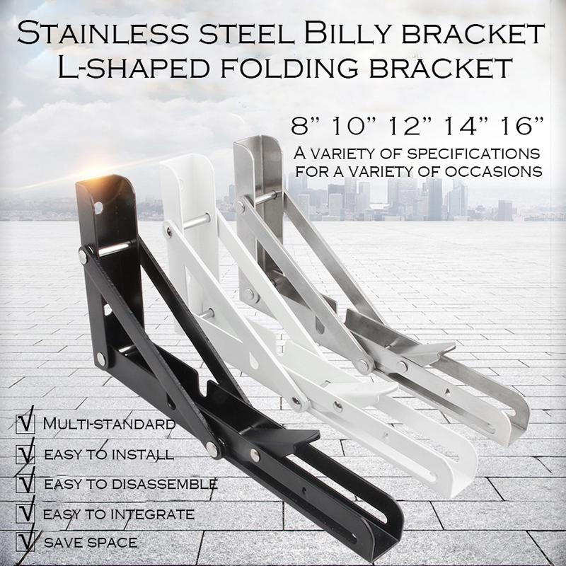 Heavy Duty-Folding Shelf Brackets Triangle Hinge Wall Mount Table Bench Sturdy