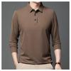Raphenny Men's Pure Color Business Casual Long Sleeve Polo Shirt OZ875