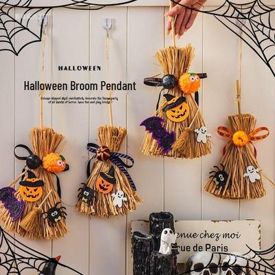 Halloween Broom & Ghost DIY Scene Decor: Pumpkin Pendant for Party, Bar, or Kindergarten