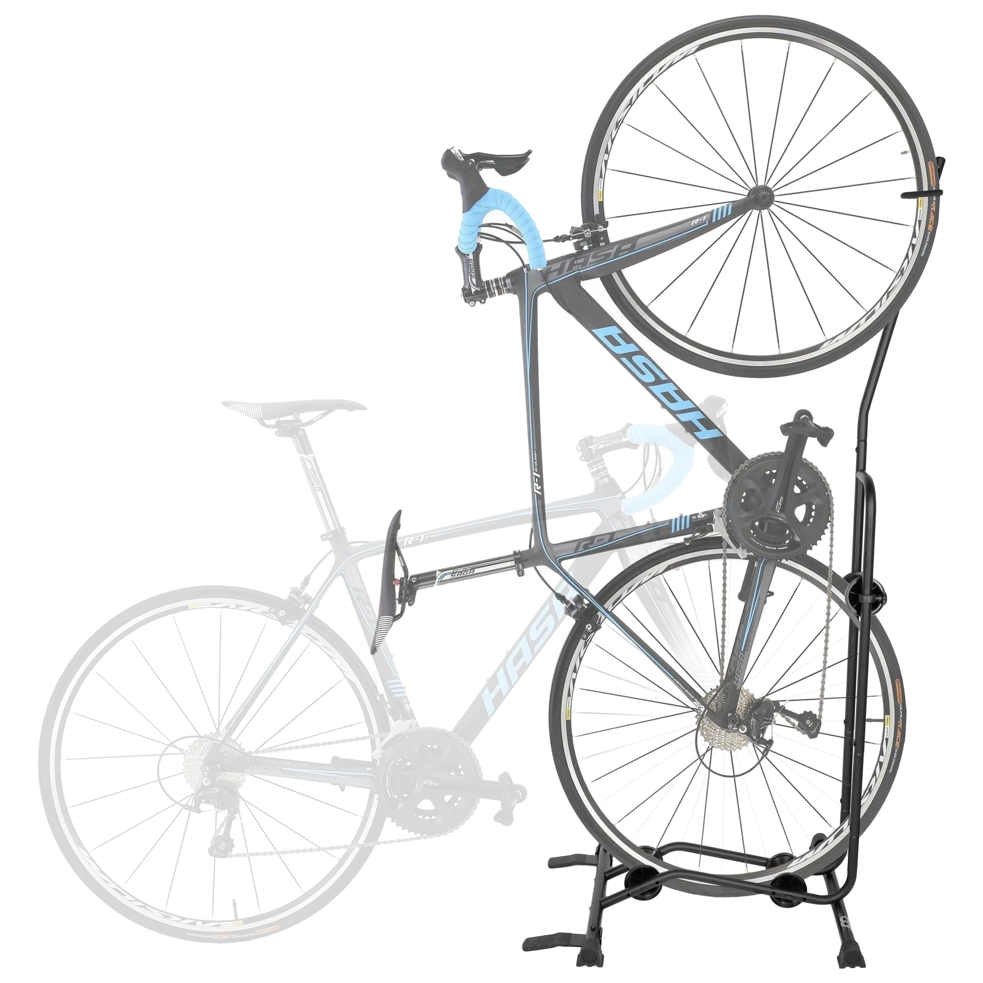 

Велосипедная стойка Cycling Deal Upright Bike Stand Высококачественная напольная стойка для парковки велосипедов с возможностью регулировки по вертикали и горизонтали. Идеально подходит для безопасного хранения горного велосипеда. чёрный