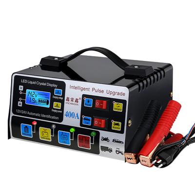 Chargeur de batterie de voiture 12V24V 220W, chargeur de réparation d'impulsions Intelligent à haute fréquence entièrement automatique, chargeur haute puissance avec écran LCD