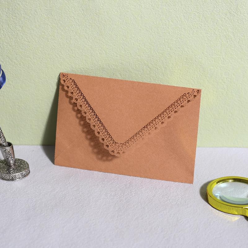 Colorful Laser-Cut Lace Triangular Invitation Card for Weddings and Birthdays