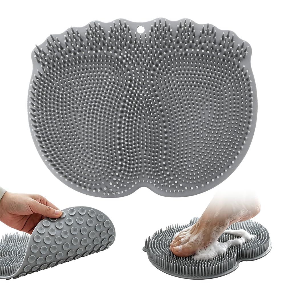 Exfoliation Silicone Foot Cleaning Massage Mat Non Slip Foot Scrubber Pad For Shower and Bathtub