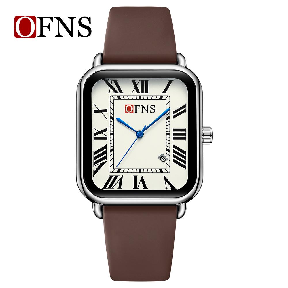 Ofns 1533 Top Brand Men Watch Top Brand Luxury Military Fashion Waterproof Male Clock Rubber Quartz Business Leather Wristwatch