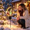 Christmas Gifts for Outdoor Spaces Santa Claus Moon Decorative Stake, Solar Powered LED Garden Waterproof Iron Stakes Light, Metal Stake Decor