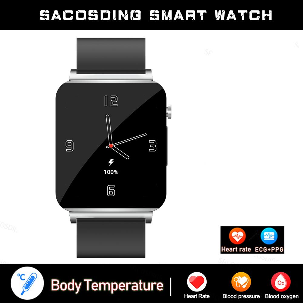 SACOSDING Hygieia-002s Pro-C Blood Pressure ECG+PPG Smart Watch Men Heart Rate Blood Oxygen Health Body Temperature Smartwatch Women
