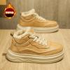 Winter velvet board shoes thick sole light high top thickened warm yellow cotton shoes autumn and winter shoes