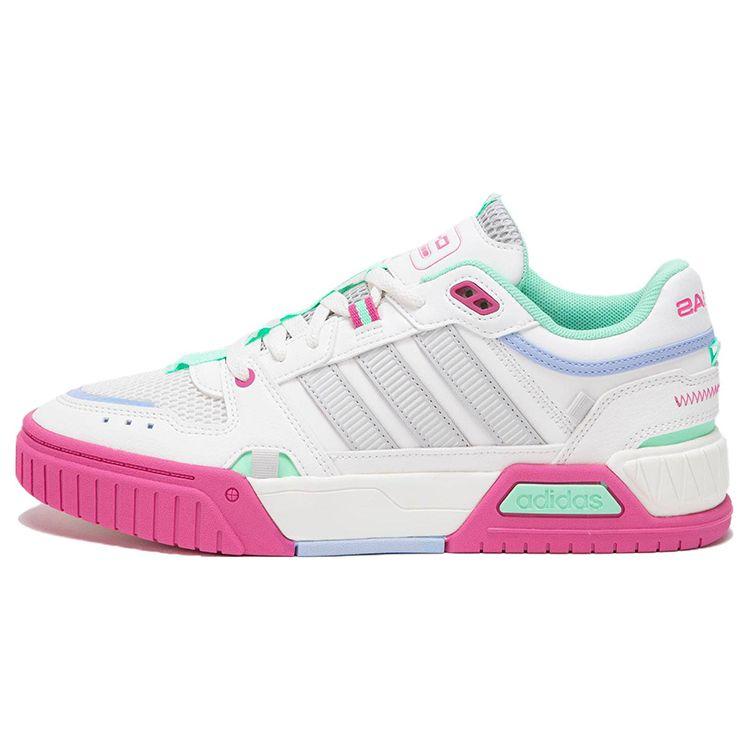 Adidas Кроссовки Neo D-Pad Кожаные Нескользящие Прочные Низкие Кеды для Скейтбординга Женские Кроссовки Бело-Розовые HQ7060 36